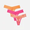 Koronkowe stringi bandeau, 3 pary