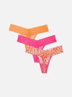 Koronkowe stringi bandeau, 3 pary