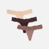 Koronkowe stringi typu bandeau, 3 pary