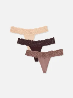 Koronkowe stringi typu bandeau, 3 pary