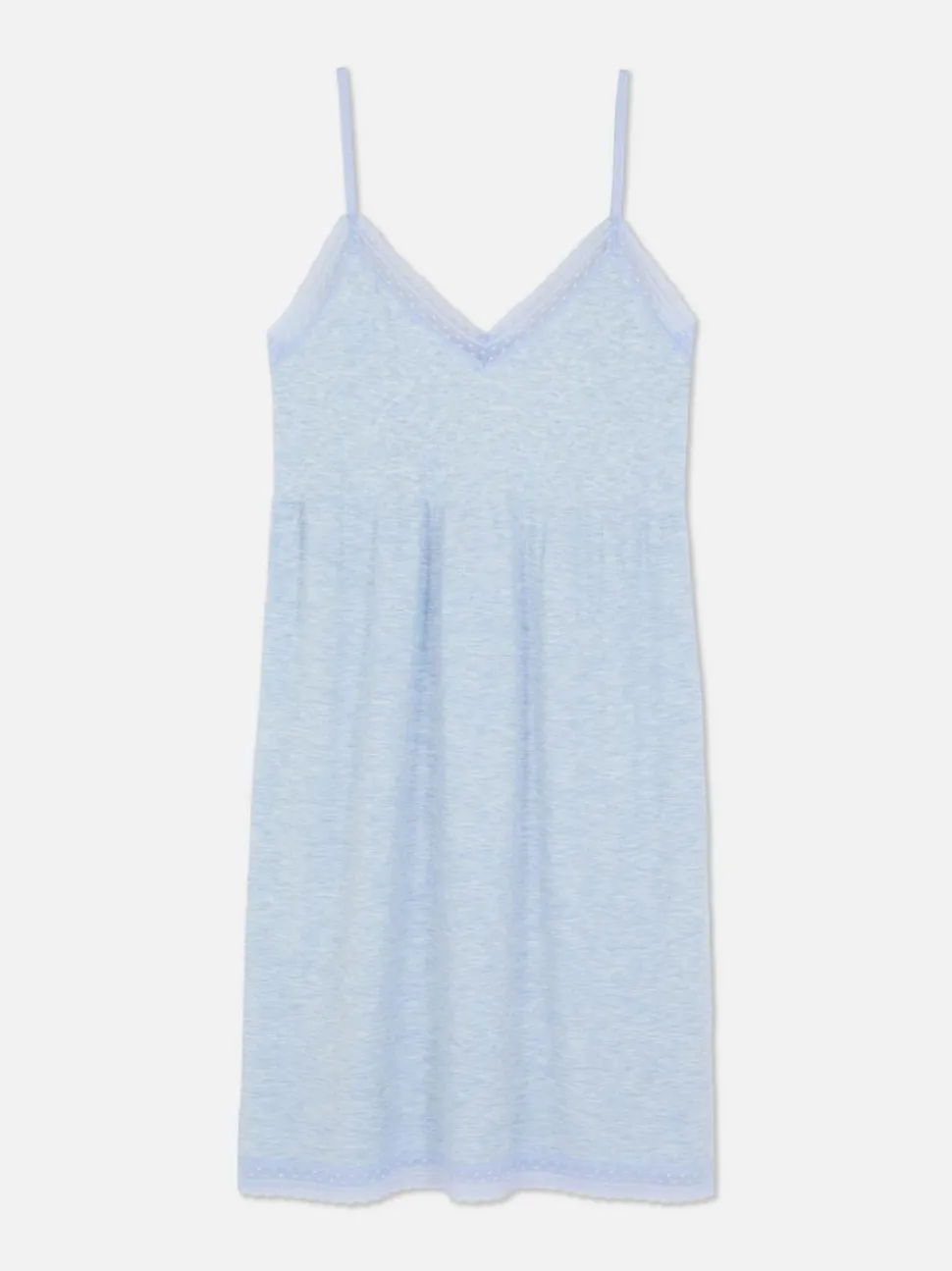 Koszula nocna z dekoltem w serek wykończona koronką