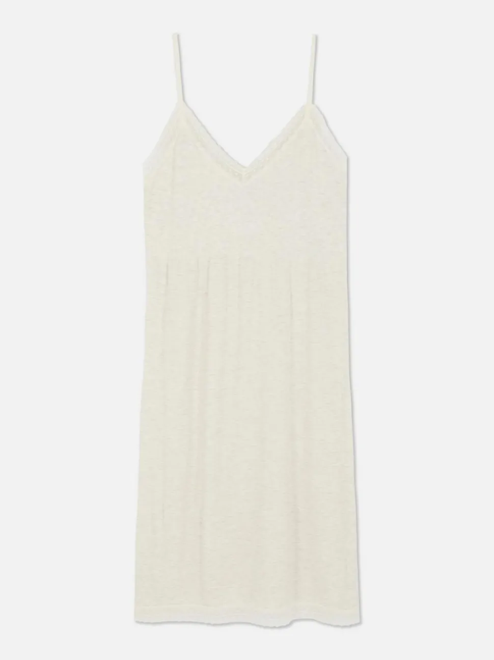 Koszula nocna z dekoltem w serek wykończona koronką