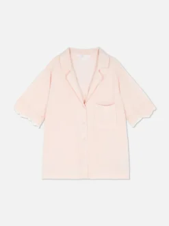 Koszula piżamowa z koronkowym wykończeniem