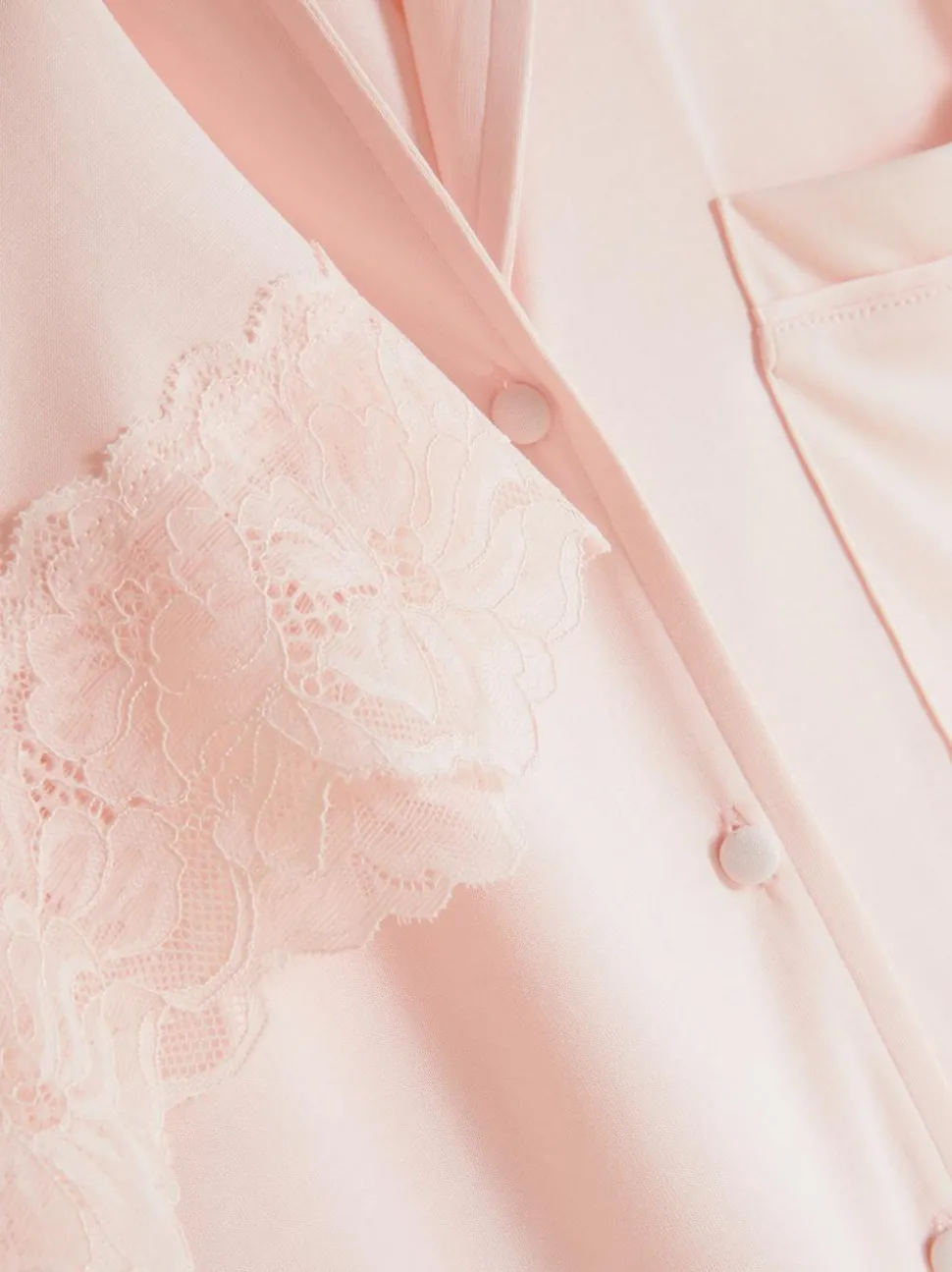 Koszula piżamowa z koronkowym wykończeniem