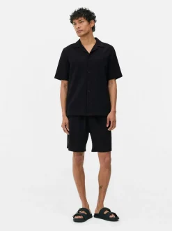 Koszula w paski z tkaniny seersucker, krótki rękaw