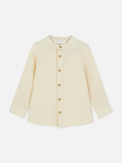 Koszula z długim rękawem z domieszką lnu