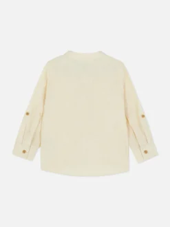 Koszula z długim rękawem z domieszką lnu