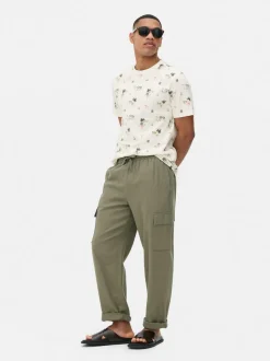 Koszula z krótkim rękawem i wzorem w palmy