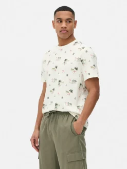 Koszula z krótkim rękawem i wzorem w palmy