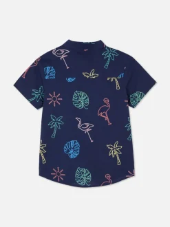 Koszula z krótkim rękawem i neonowym wzorem