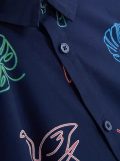 Koszula z krótkim rękawem i neonowym wzorem