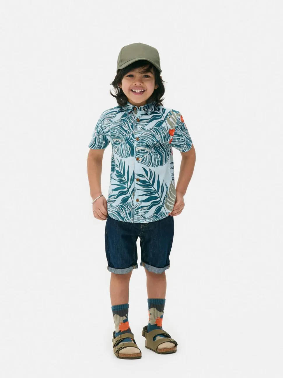 Koszula z tropikalnym nadrukiem w liście