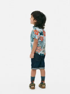 Koszula z tropikalnym nadrukiem w liście