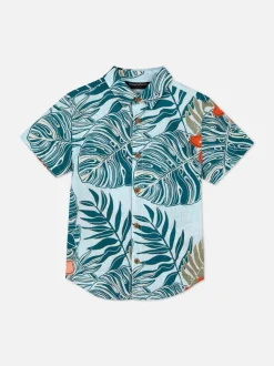 Koszula z tropikalnym nadrukiem w liście