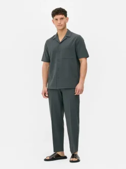 Koszula zapinana na guziki z tkaniny seersucker Kem