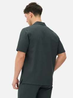 Koszula zapinana na guziki z tkaniny seersucker Kem