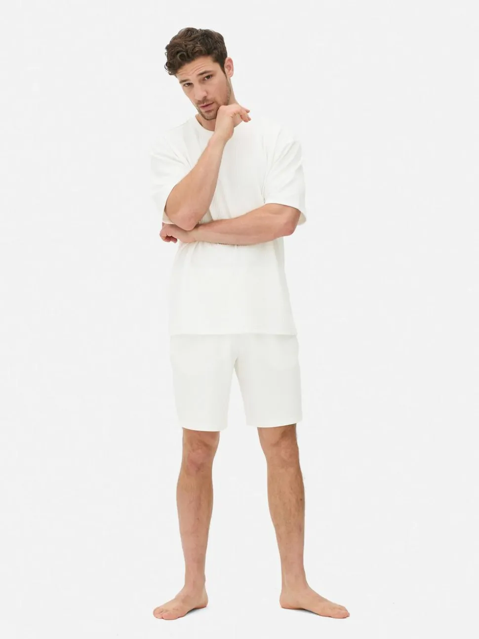 Koszulka od piżamy z fakturą liny