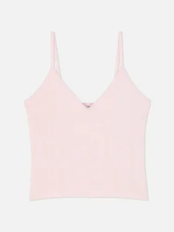 Krótka ażurowa koszulka na ramiączkach do spania