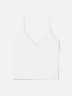 Krótka ażurowa koszulka na ramiączkach do spania