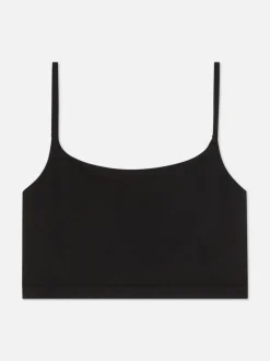 Krótka bezszwowa koszulka na ramiączkach