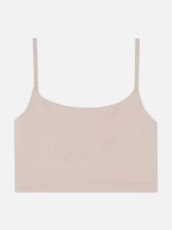 Krótka bezszwowa koszulka na ramiączkach