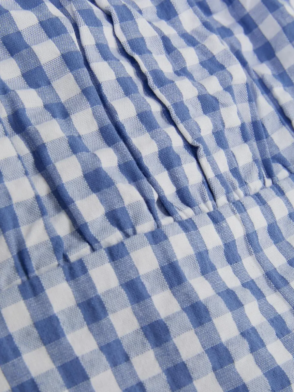 Krótka koronkowa bluzka w kratę vichy