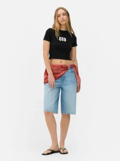 Krótka koszulka z nadrukiem