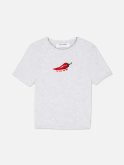 Krótka koszulka z nadrukiem