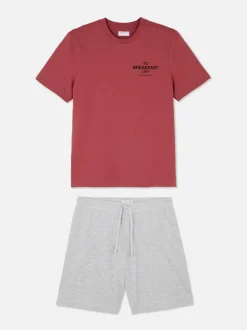 Krótka piżama z napisem Breakfast Club