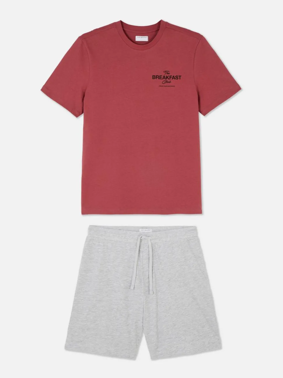 Krótka piżama z napisem Breakfast Club