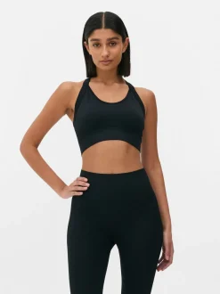 Krótki bezszwowy top na siłownię