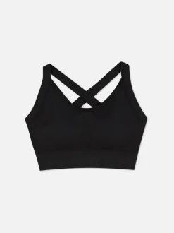 Krótki bezszwowy top na siłownię