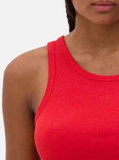 Krótki prążkowany top w stylu bokserki