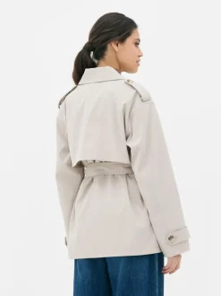 Krótki prochowiec z paskiem