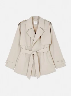 Krótki prochowiec z paskiem