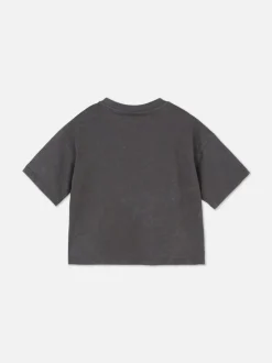 Krótki T-shirt z efektem sprania i Stichem Disneya