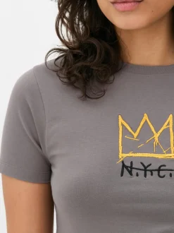 Krótki T-shirt z motywem Basquiata