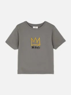 Krótki T-shirt z motywem Basquiata