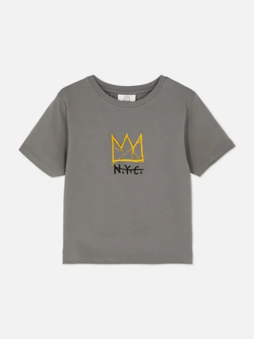 Krótki T-shirt z motywem Basquiata