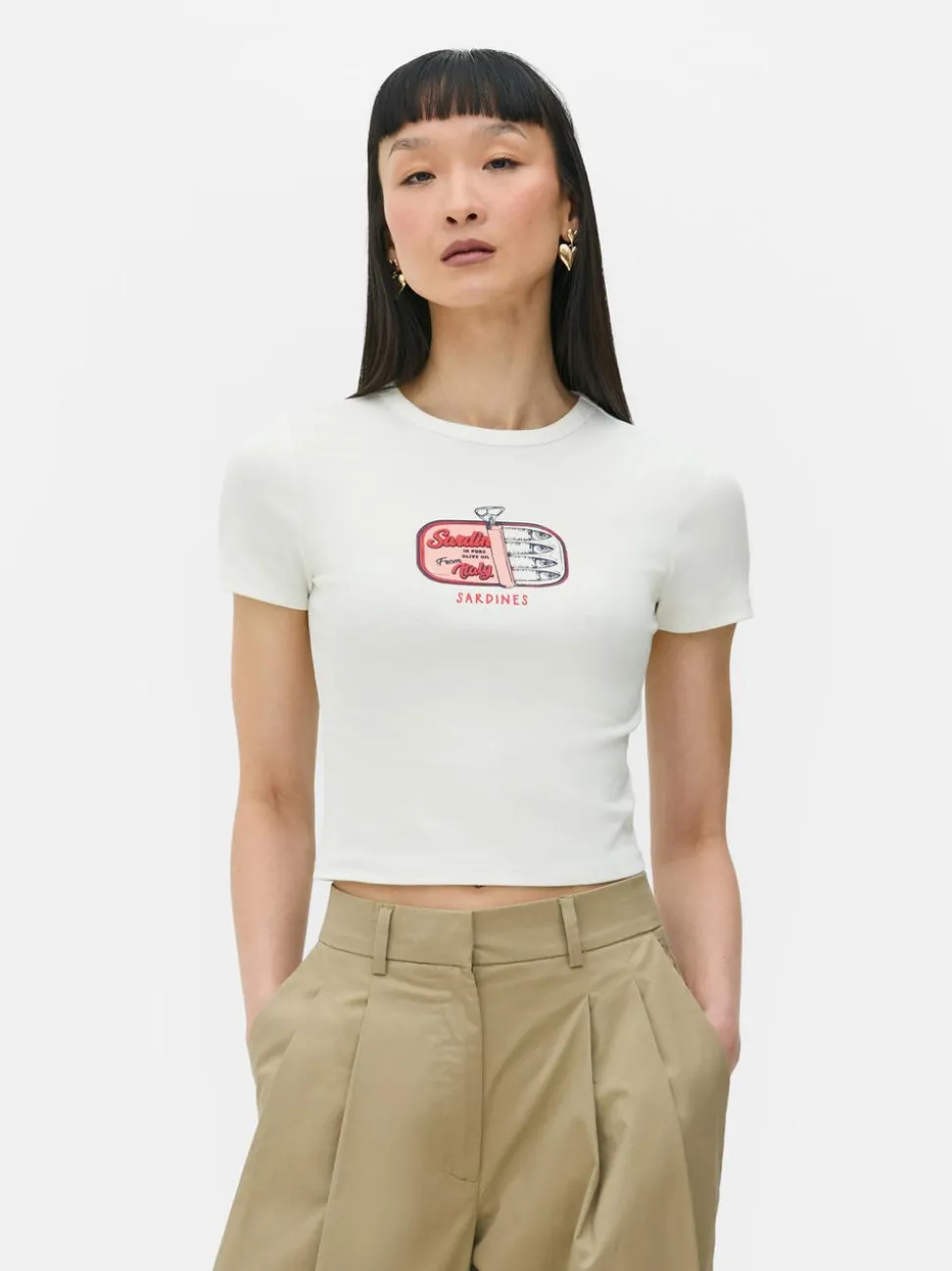 Krótki T-shirt z nadrukiem