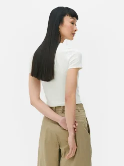 Krótki T-shirt z nadrukiem