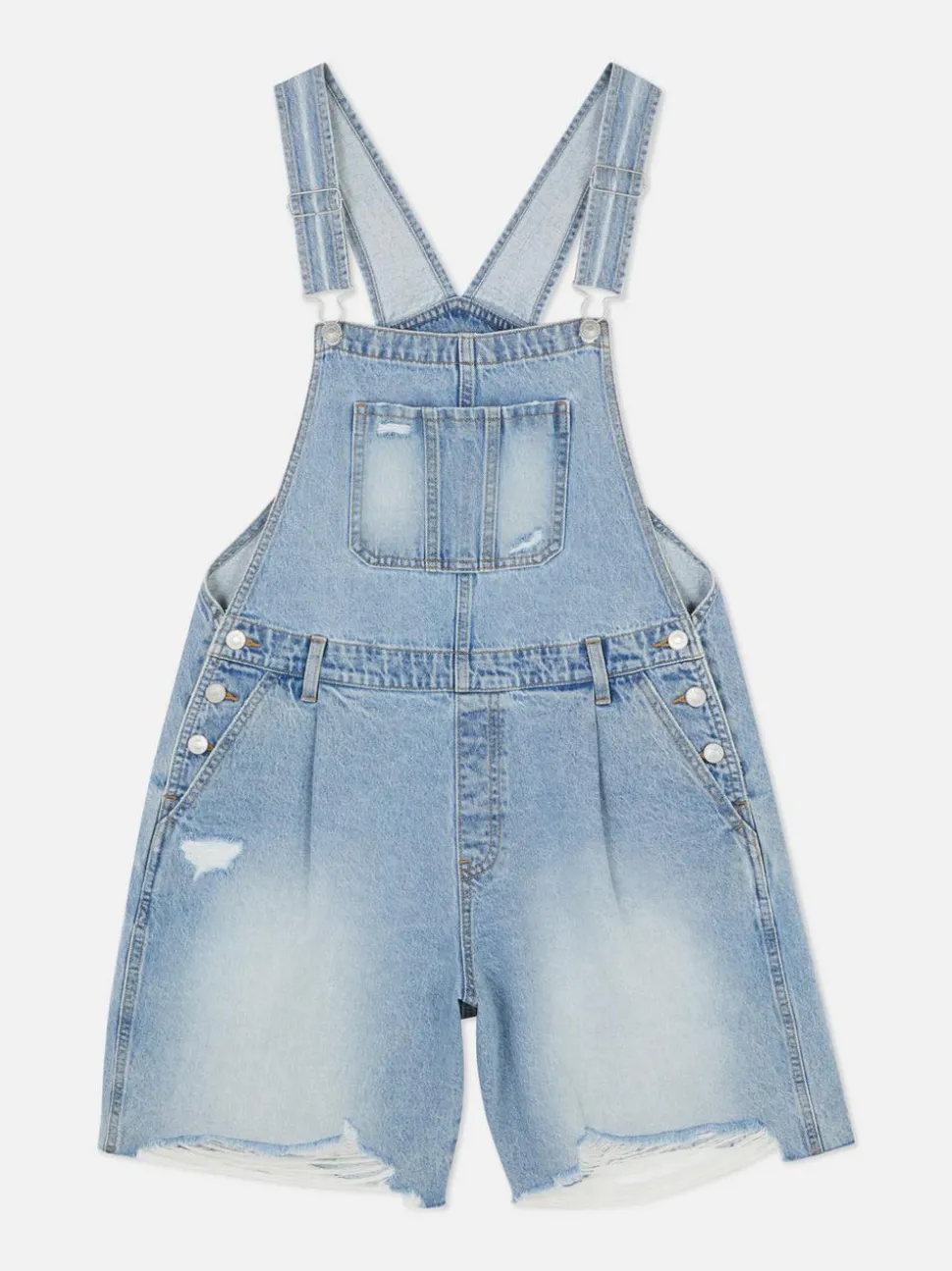 Krótkie ogrodniczki jeansowe