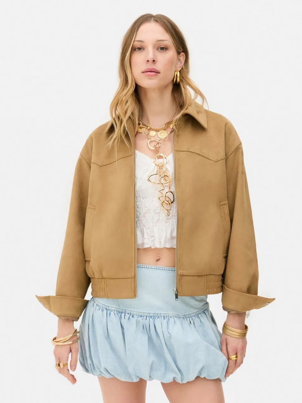 Kurtka bomberka ze sztucznego zamszu Rita Ora