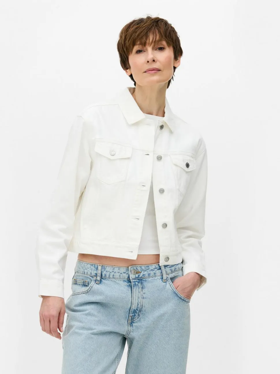 Kurtka jeansowa z efektem znoszenia