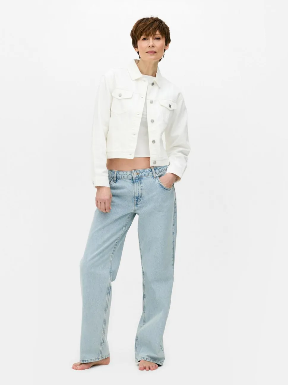 Kurtka jeansowa z efektem znoszenia