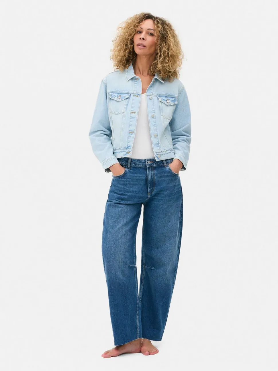 Kurtka jeansowa z efektem znoszenia