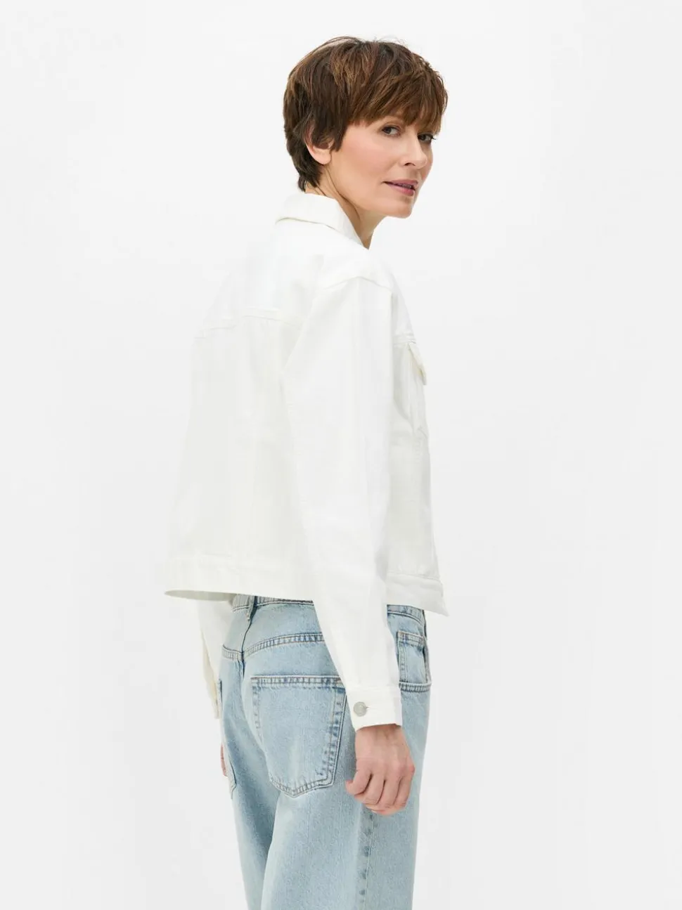 Kurtka jeansowa z efektem znoszenia