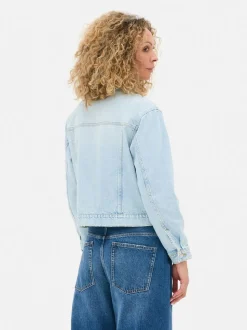 Kurtka jeansowa z efektem znoszenia