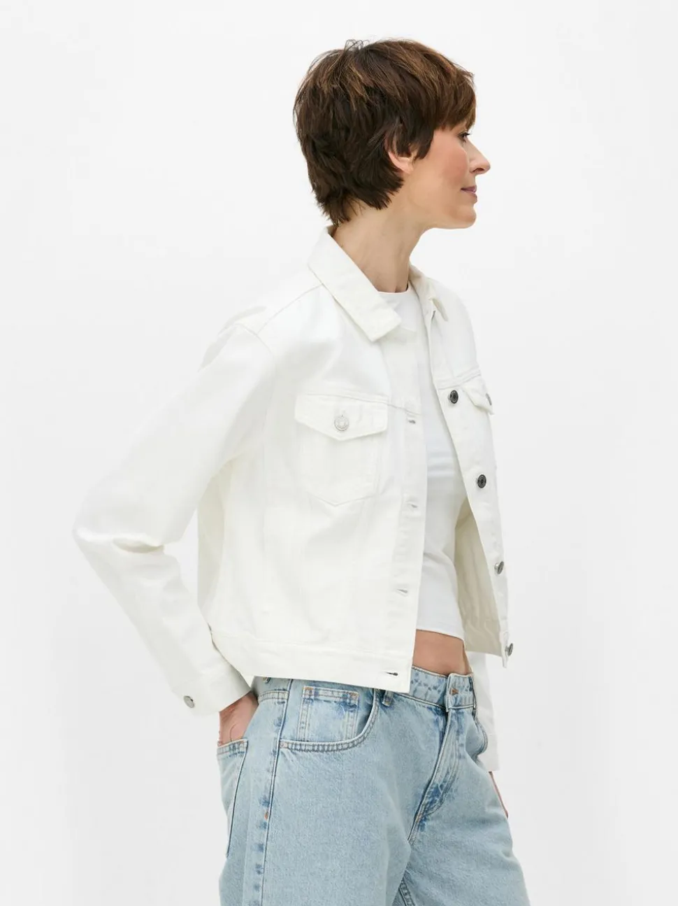 Kurtka jeansowa z efektem znoszenia