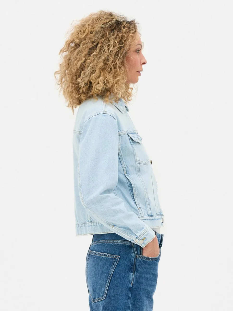 Kurtka jeansowa z efektem znoszenia